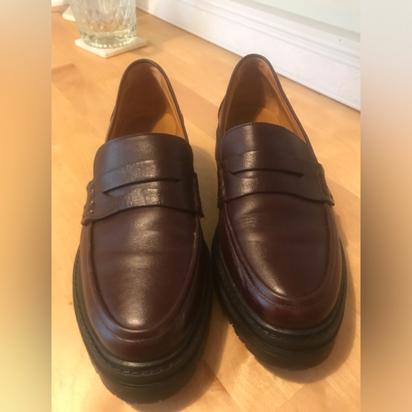 Sezane Albane Loafers Burgundy Leather - Picture 10 of 16